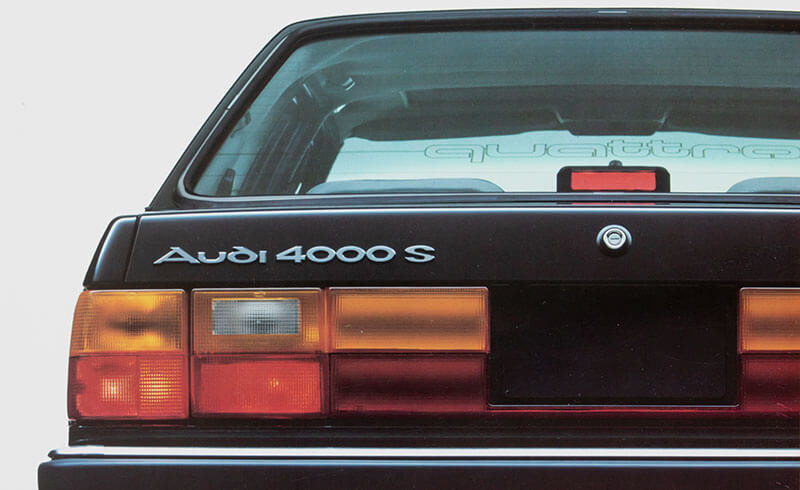 Audi 4000 S quattro Kanada 1986 Heck mit dritter Bremsleuchte