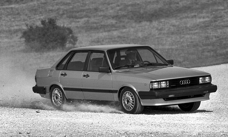 Der Audi 4000S quattro wurde auch auf dem amerikanischen Markt als traktionsstarkes, portliches Mittelklassefahrzeug vermarktet