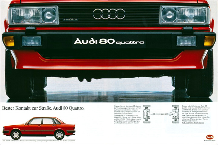 Audi 80 Quattro Werbeanzeige 1984