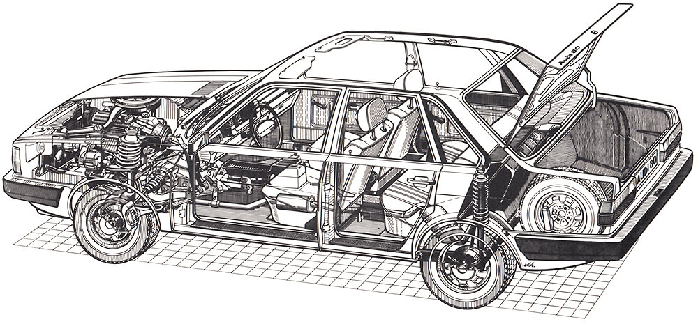 Audi 80 Schnittzeichnung