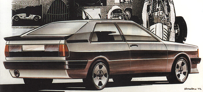Audi Coupé Entwurfskizze 1977