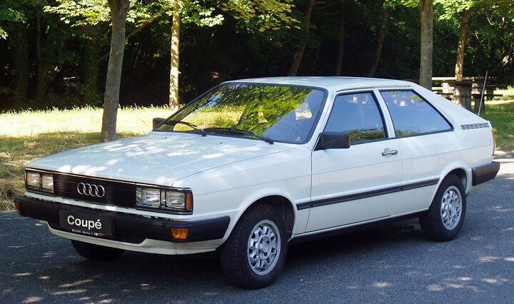 Audi Coupe GL 1981 Vierzylinder 75 PS Ansicht alpinweiss