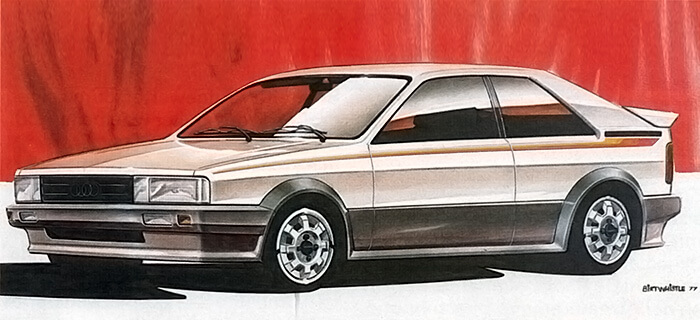 Audi Coupé Entwurfsskizze 1977