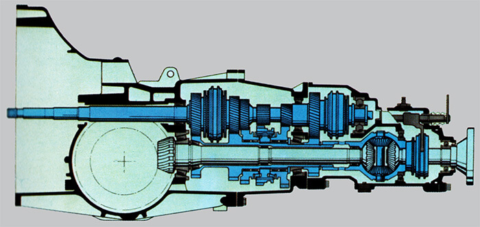 Schnittzeichnung Audi Quattro Getriebe