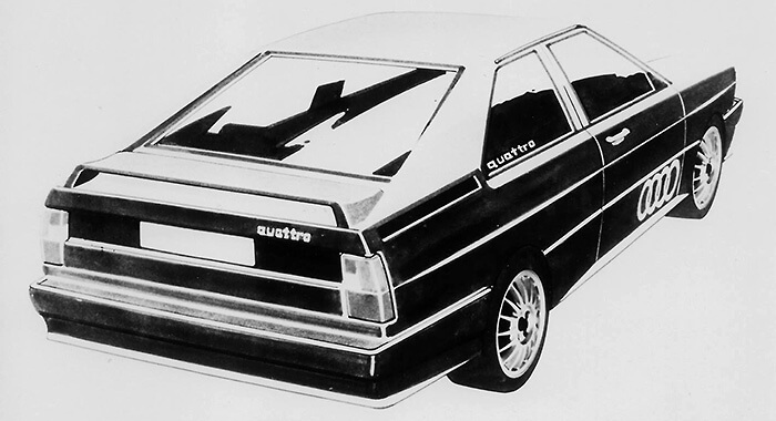 Audi quattro Designskizze