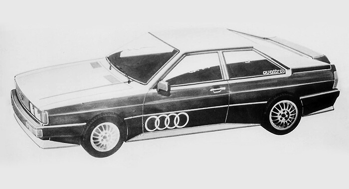 Audi quattro Designskizze