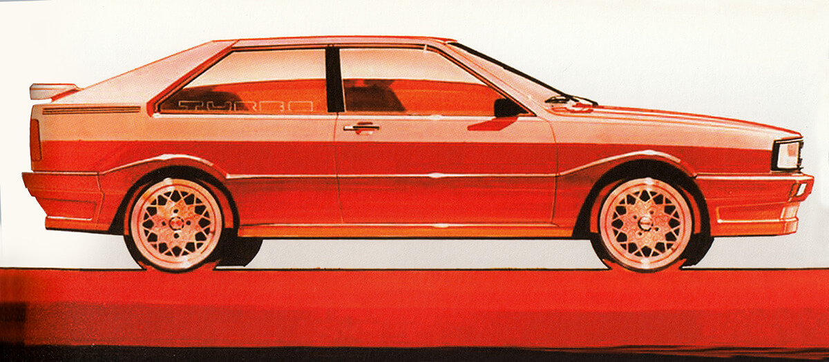 Audi quattro Designskizze