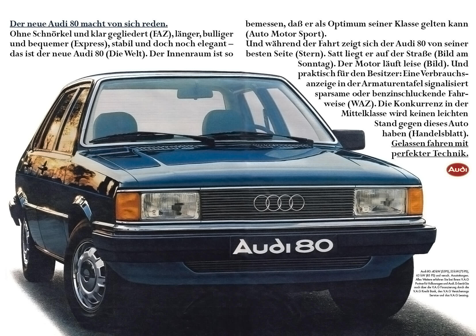 Werbeanzeige Audi 80 GLS 1979